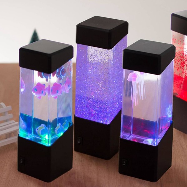 Jellyfish Lamp Aquarium Night Light USB -laddning med 7 färger