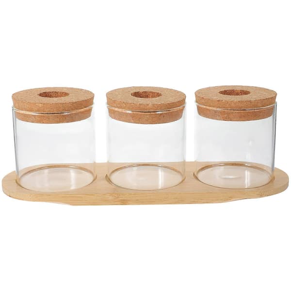 1 sett planter terrarium med bambusstativ, bordplate pære glassvase for hydroponikk