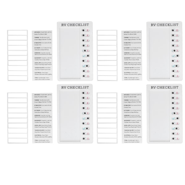 4 st checklista tavla DIY produktion återvinningsbar bärbar syssla checklista avtagbar syssla diagram för DIY meddelande reseplan RV CHECKLISTA