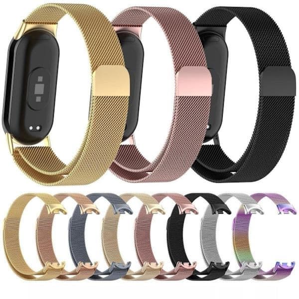 Milanese Loop Urrem til Xiaomi Mi Smart Band 8/8 NFC - Rosaguld rosaskimrande