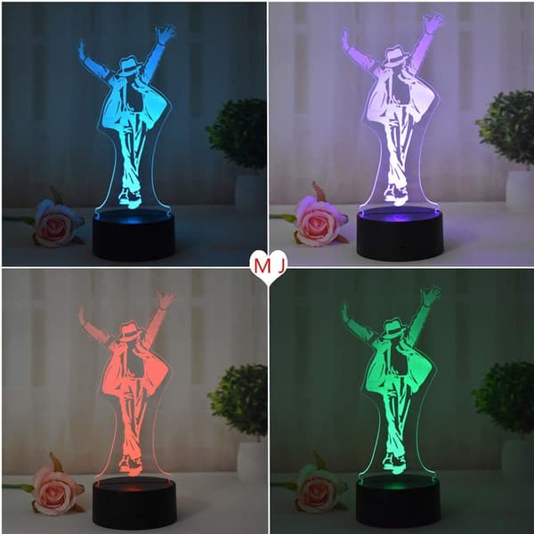 Fargerike 3D-lys LED nattlys 7 farger berøring/fjernkontroll