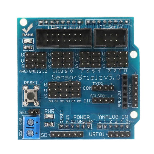 Sensor Shield V5.0 udvidelseskortmodul understøtter ultralydssensorport, 12864 S/P-port