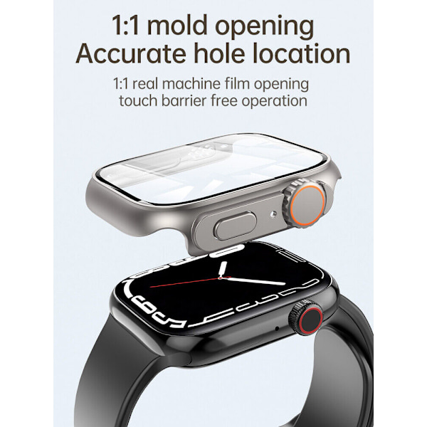 Klockfodral med skärmskydd Apple Watch S8 / Ultra 7 / Ultra 6 44 mm Silver