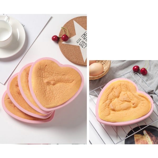Flexibelt Silikonformset i Form av Kärlekshjärta, Lätt att Rengöra, Non-Stick Lätt Släpp, Perfekt för Högtider, DIY-kakor och Desserter, Hälsosam Mat
