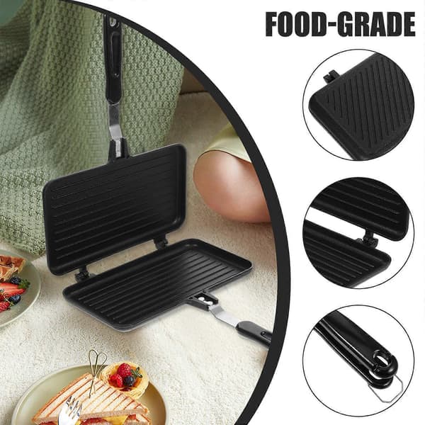 Dobbeltsidet non-stick sandwichpande Gaspande Morgenmadspande Sandwichbagepande