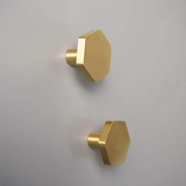 1-1/10\" Solide Messingknapper Skoskap Børstet Gull Hex Knapper