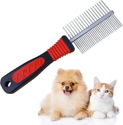 1 stk. hundekam, dobbeltsidet kam i rustfrit stål, professionel pleje