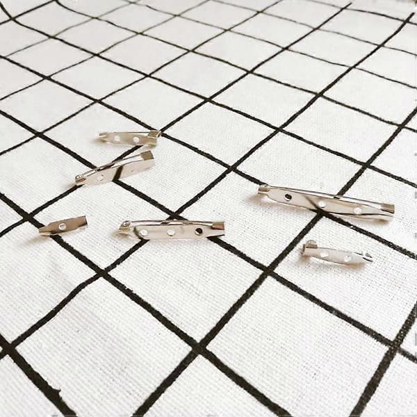 50 stk 3,5 cm sølvbrosjenål baklås brosjebar sikkerhet for håndverk smykker DIY-laging