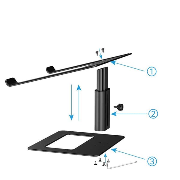 Ergonomisk bærbar elevator til 10 til 17 tommer computere, ventileret, bred kompatibilitet, nem installation bærbar, holdbar aluminiumslegeringsstativ,