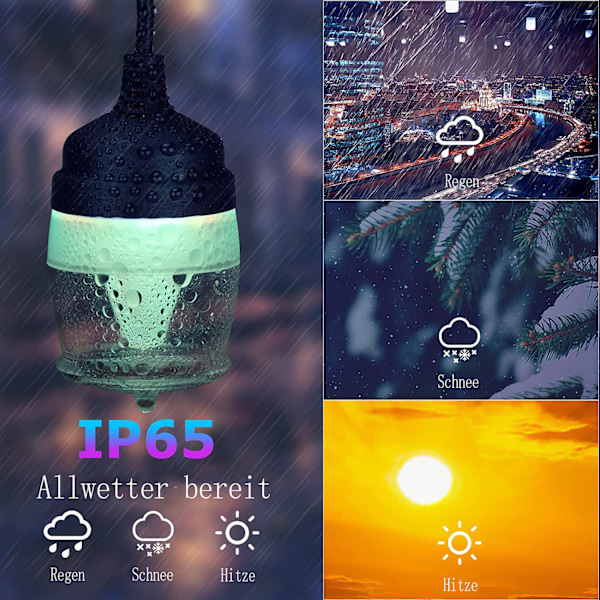 Chica Utomhus Slingor, Energibesparande LED-slingor för Trädgårdsdekor, 10 m Flerfärgade Glimmande Lampor, Vattentäta Splittringsfria Uteplats