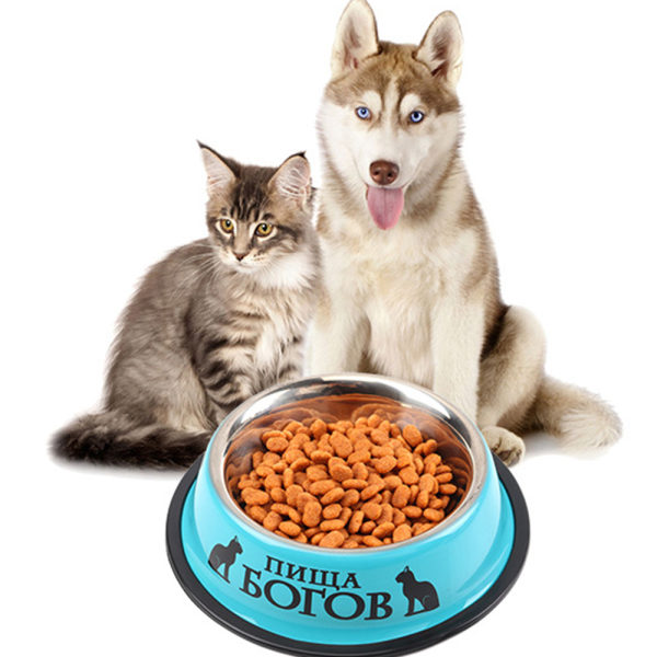 Rostfri hundskål för husdjursmat, halkfri matskål