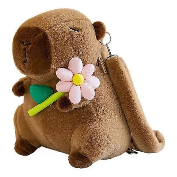 Plyschväska ryggsäck formad som capybara, plyschryggsäck E C