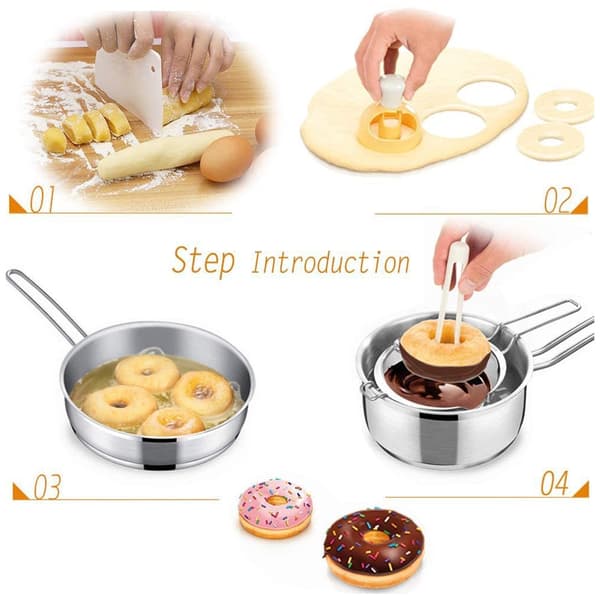 Donut udstikker Rund bage donut form maker plastik dyppertang
