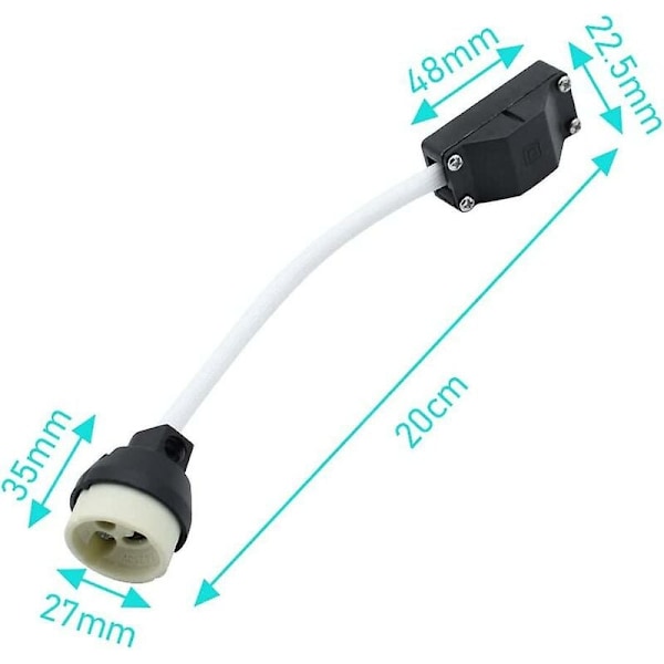 8 st GU10 keramiska socklar med kabelanslutning 2A 250V GU10 lamphållare adapter bas med isolerad kabel