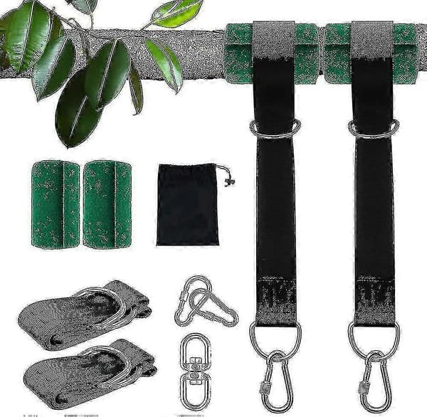 Puun Keinun Ripustusremmisarja 2x5ft Kestävä Keinukiinnike Karabineilla, Puunsuojat