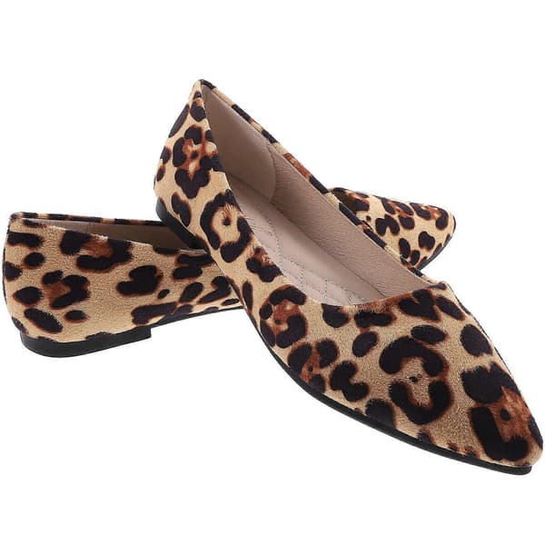 Mode Leopard Sko Fladhælede Sko Spidse Sko Fritid til Kvinder Damer (Khaki Leopard, Størrelse 39)