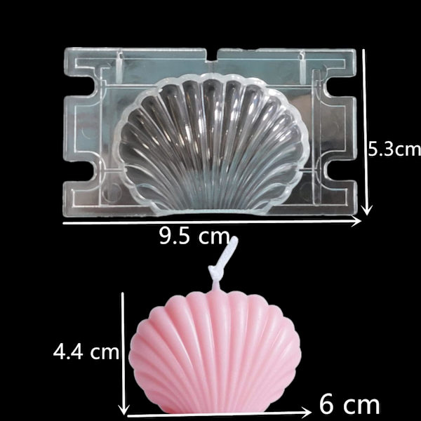 Form til stearinlys, muslingeskalsform i plast, aromaterapiform