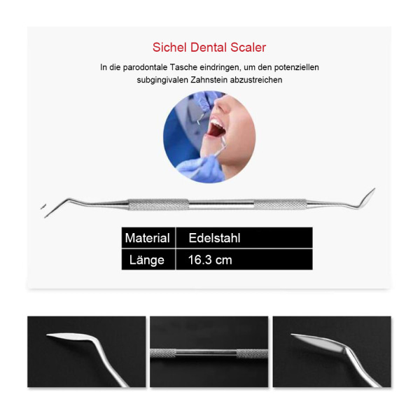 4st Set Rostfritt stål tandstensborttagare Tandläkare