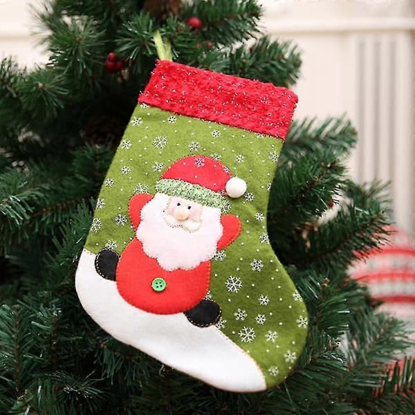 Julestrømper, store julestrømper dekorasjon 45 cm nisse snømann strømpe til hjemmedekorasjon sett med 2