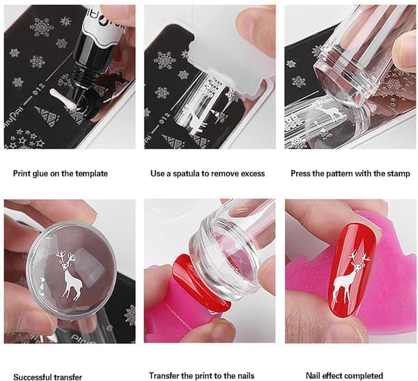 Klar spatelstempel til neglekunst, geléstempel med spatel, c