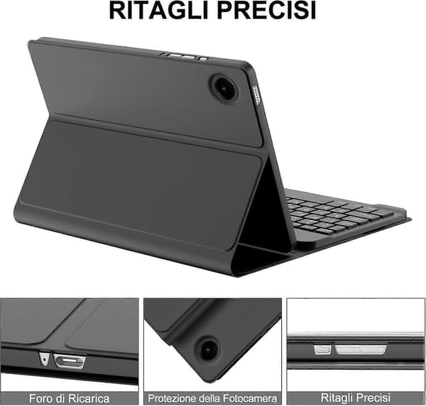 Tastatur for Galaxy Tab A9 Plus - Trådløst Bluetooth-tastatur med magneter