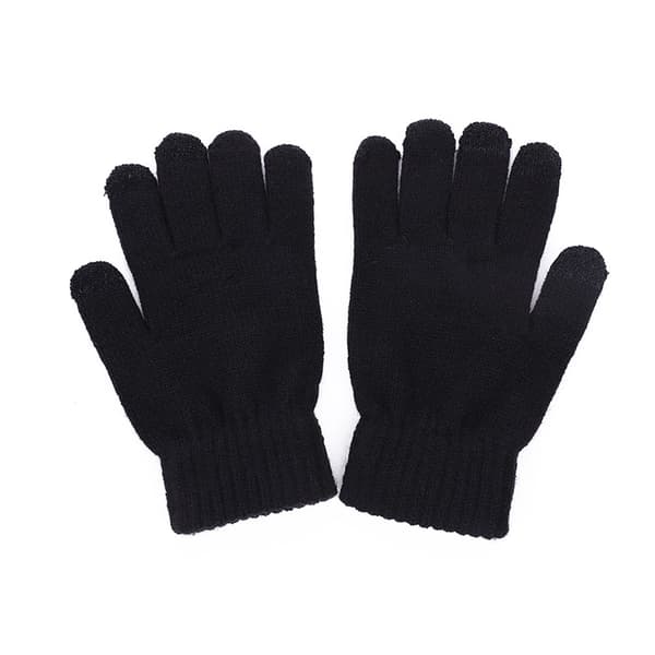 Sorte voksne touchskærm fortykkede plus fleece varme handsker M