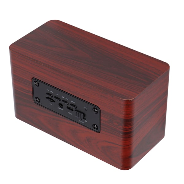 Trådlös Bluetooth-högtalare i trä Retro Subwoofer AUX Stereohögtalare för hemmet TabletBrun träådring