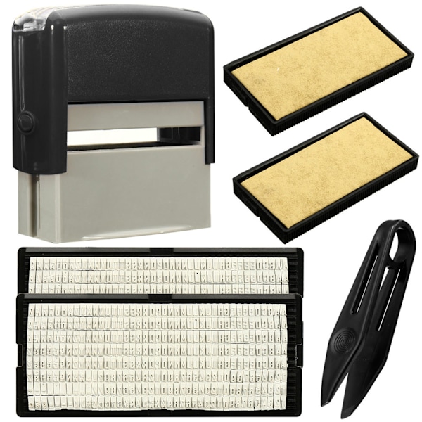 DIY Stämpel Kit Custom Nagel Stämpel Gummistämpel Självfärgande Stämpeldyna svart