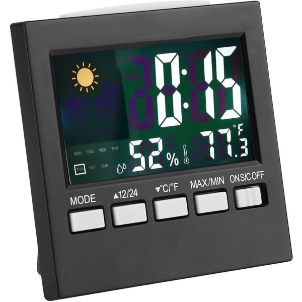 Digital väckarklocka med temperaturdisplay - radio