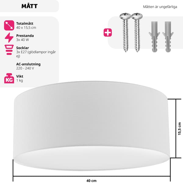 Loftslampe, plafond, linned