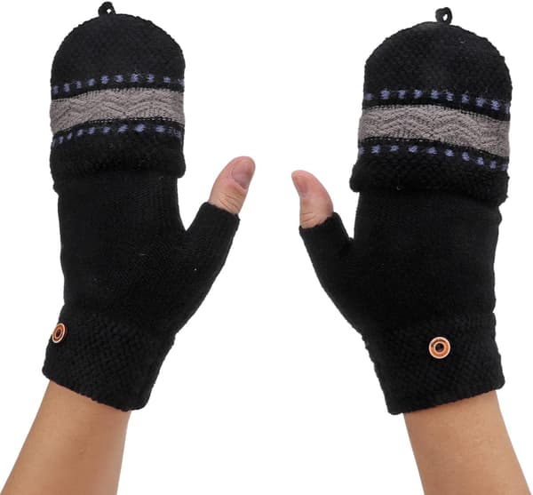1 par USB-opvarmede handsker, skrivehandsker, USB-opvarmede strikkehandsker