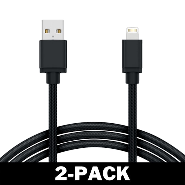 3M Kabel iPhone Laddare Nylon Quick Charge Svart 10-Pack