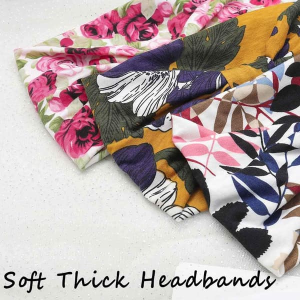 Stykker Boho Pannebånd Pannebånd Bred Knute Hårskjerf Blomstertrykk