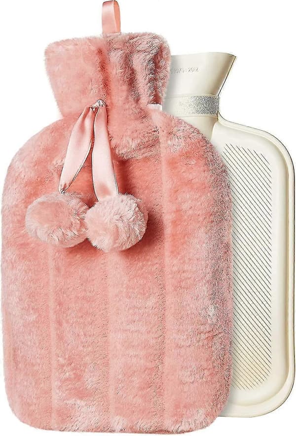2l Kuumavesipullo Tekoturkis (pinkki)