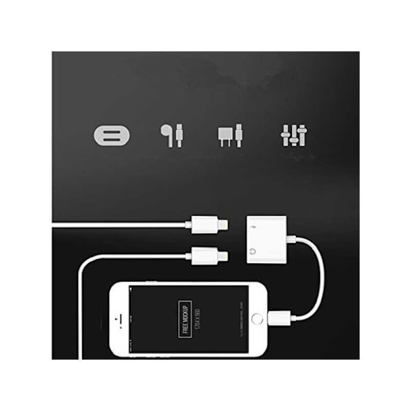 Apple Lightning Splitter Två Portar Vit