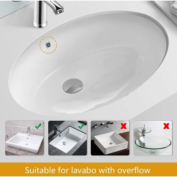 Elegant Diskbänksplugg, Polerad Kromfinish För Lyxig Badrumsinredning, Solid Mässingskonstruktion Med Läcksäker Design, Fristående Badkar