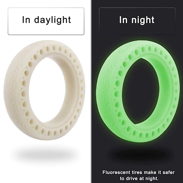 2-Pack dæk Honeycomb punkteringsfri Xiaomi M365 Luminous