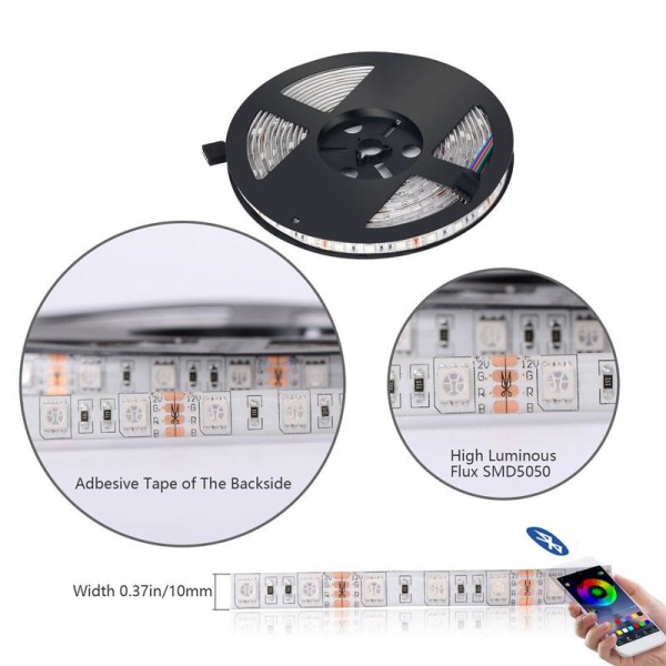 Flexibel 5m RGB Ljusslinga / LED-list / LED-Strip Bluetooth APP Multicolor