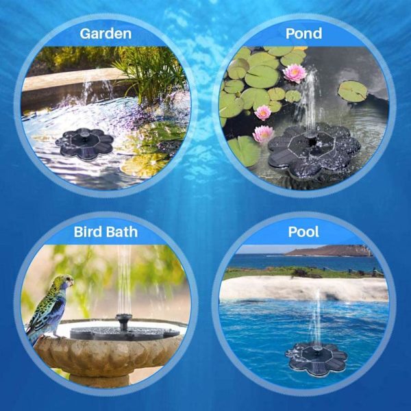 Solar fountain Solar powered Fountain vand springvand / Vandpumpe / Pumpe Black