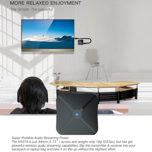 Trådlös Bluetooth 4,2 + EDR Ljudadapter 3.5 AUX RCA Telefon Bil Black