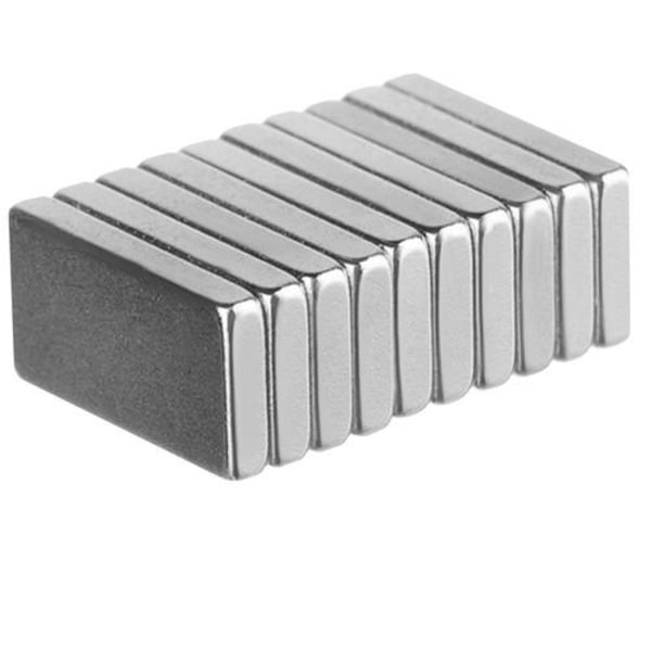 10 kpl neodyymimagneetteja / N35 magneetti 10 mm x 5 mm x 1 mm magneetteja Silver