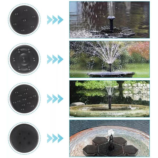 Solar fountain Solar powered Fountain vand springvand / Vandpumpe / Pumpe Black