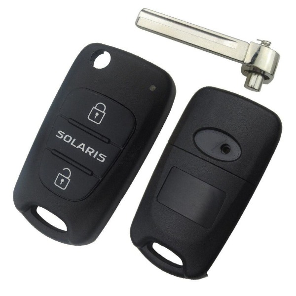 3-knaps Hyundai Solaris Auto Key Key Shell Black