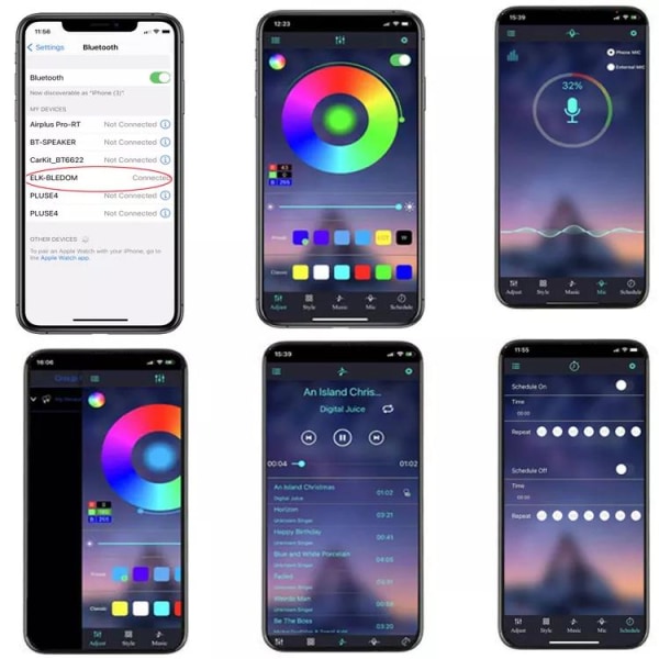 Flexibel 5m RGB Ljusslinga / LED-list / LED-Strip Bluetooth APP Multicolor