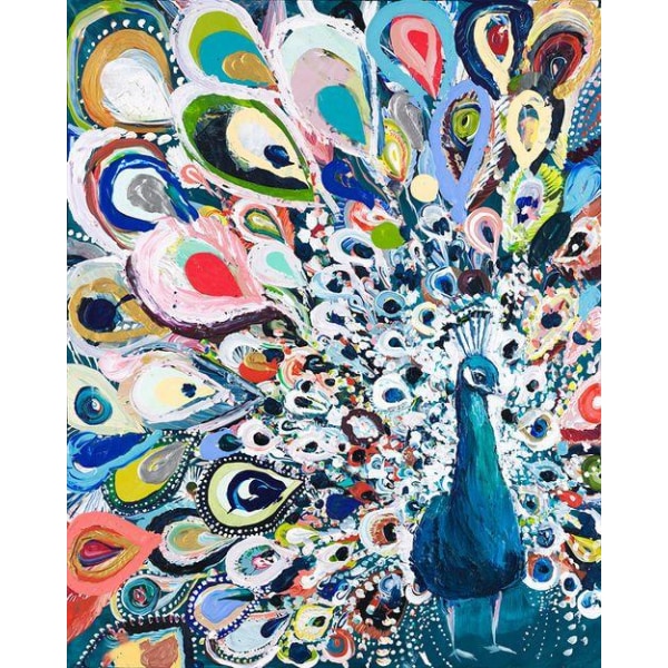 Diamantmaleri Firkantede perler 50x50 cm 5D DIY Animal Peacock Multicolor