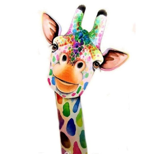 Diamantmaleri Firkantede Perler 50x70 cm 5D DIY Animal Giraf Multicolor