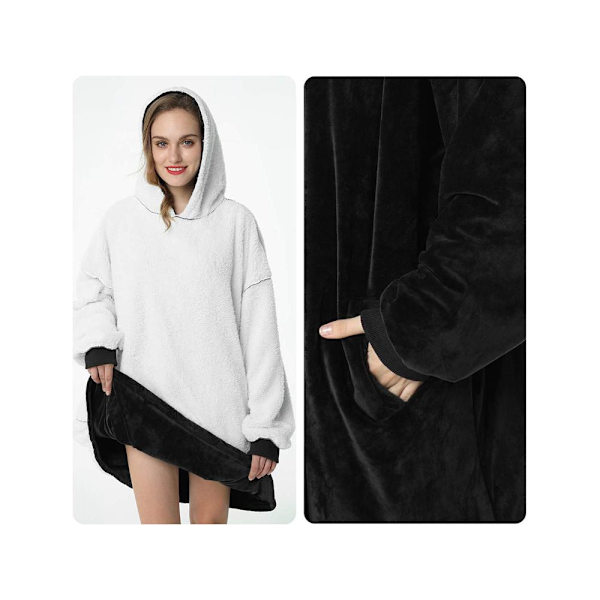 Snuggie Oversized Hoodie Filt med Luva Svart Svart