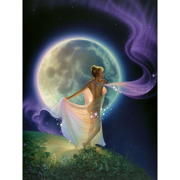 Diamantmaleri Firkantede perler 50x70 cm 5D DIY Dancing in the Moon Multicolor