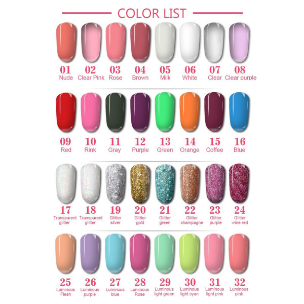 Polygel Nail Kit med UV-lampe Nail Gel Color Set Multicolor