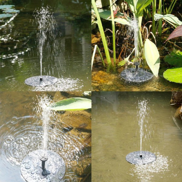 Solfontän Solcellsdriven Fontän vattenfontän / Vattenpump / Pump Svart